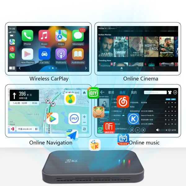 Z4 Mini Wireless Carplay Adapter RGB Light USB Type-C Port Автоматическое запуск Carplay