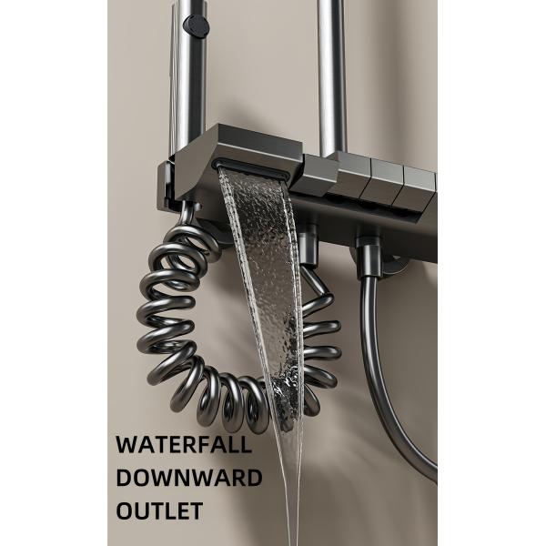 Thermostatic Exposed Valve Showers Four Handles High Quality Aluminum Digital Display