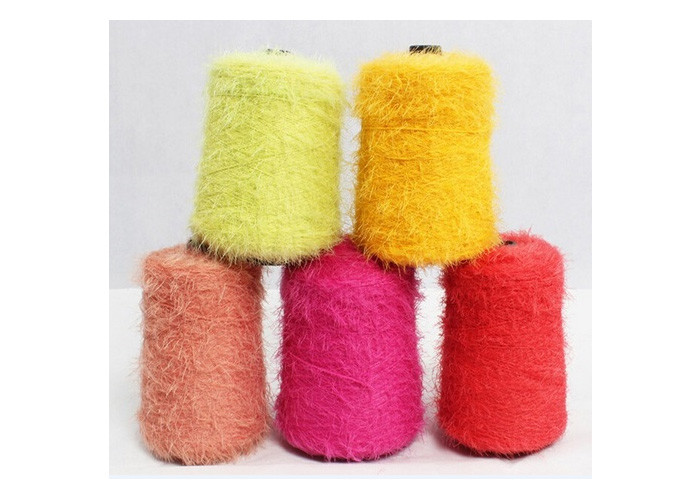 Muiti Color Polyamide / Nylon Fancy Knitting Yarn , Fancy Feather Yarn For Weaving