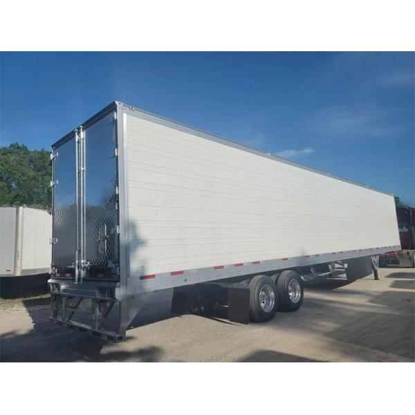 Semi-Trailer Truck 2 Axles 8 Wheels 40ft 48ft 53ft Flatbed 12R22.5 Tyre Insulated Van Reefer Steel Iron Material TS16949 Certificate