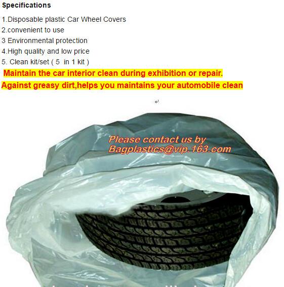 Disposable Custom Pe Ldpe Clear Plastic Car Spare Tire Tote Storage Cover Tyre Packaging Bag With Logo