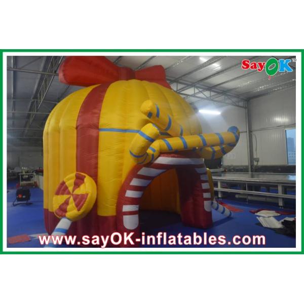 Дом конфеты Customed красный Inflaltable большого на открытом воздухе оранжевого раздувного шатра тоннеля, шатер ткани Оксфорда водоустойчивый