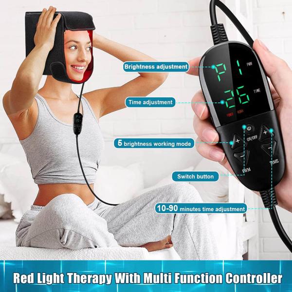 Многофункциональный шлем терапией красного света для роста/облегчения боли волос