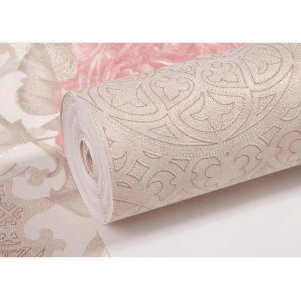 Waterproof Apricot Rustic Style House Decoration Wallpaper with Floral Pattern