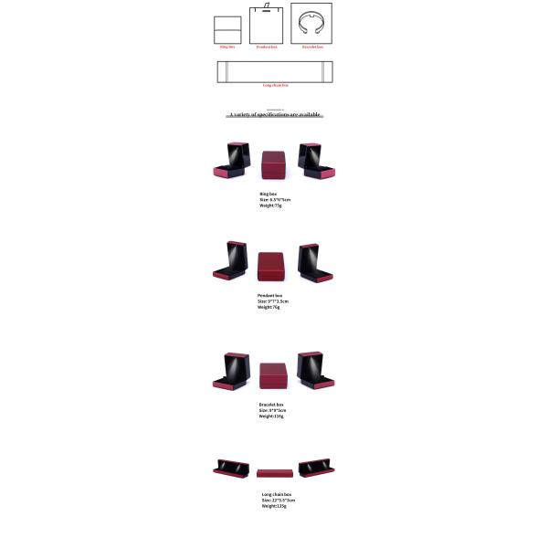 Hanhong Logo personnalisé LED Light Jewelry Box pour bracelets Colliers et anneaux en cuir