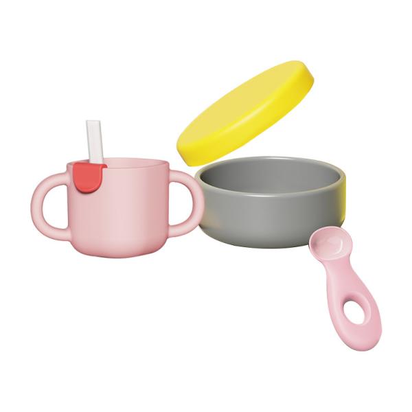 Flexible Waterproof Infant Drinking Cup Baby Bottle Feeding Bowl For 2 - 4 Years Kids Dining