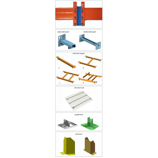 Selective Pallet Rack Warehouse Racks Steel Upright Beam Storage System 3000kg Per Level Adjustable