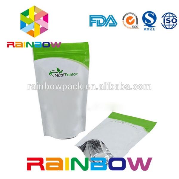 Зеленые пакетики чая упаковывая напечатанный Мылар стоят вверх Зиплок сумка с ясным окном