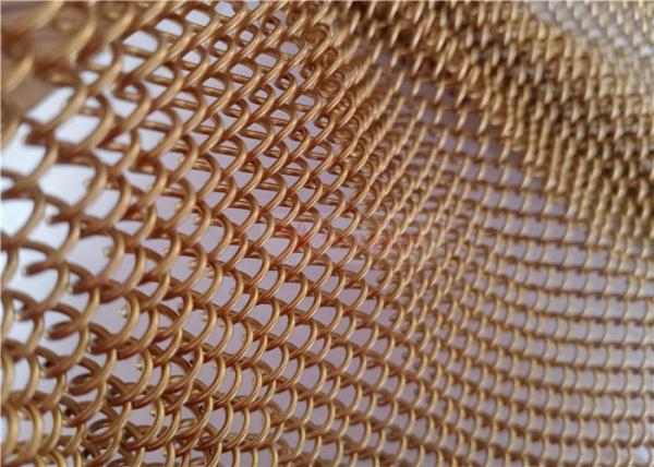 Corrosion Resisting Coil Metal Mesh Drapery 1.2mm For Interior Decoration