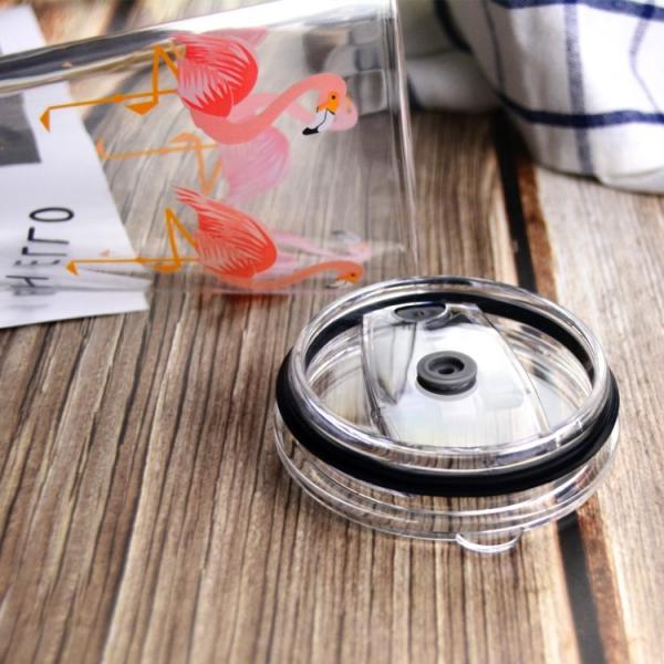 Украшенная чашка холодного чая пинты стеклянная со стеклами Tumbler коктейля соломы крышки и силиката выпивая