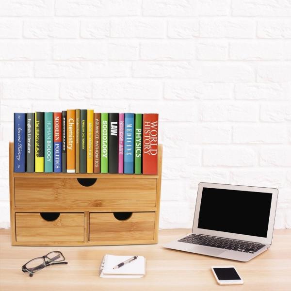 multifunctional bamboo desk organizer makeup organizer for hot selling factory price