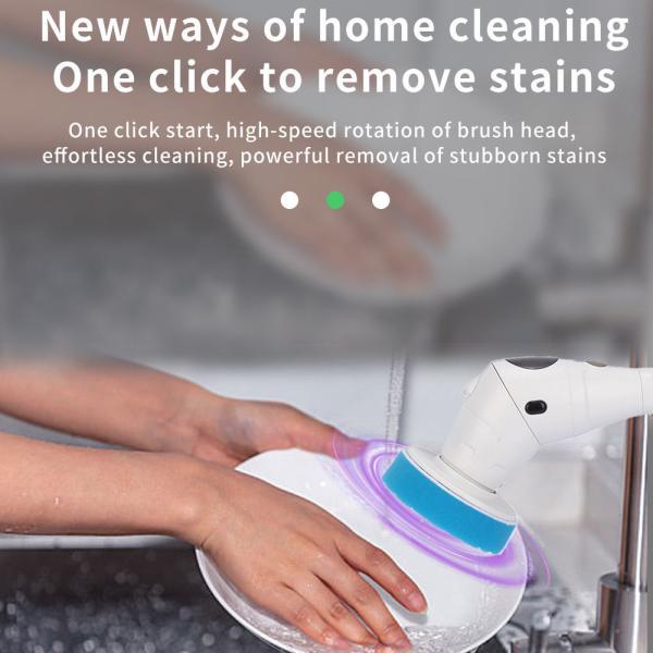ODM 8In1 Электрическая чистка щеткой Спин Скрубер для уборки туалетов