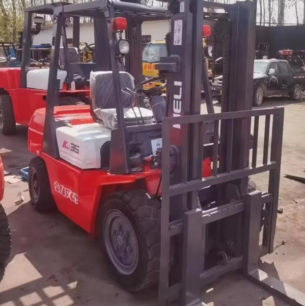 Orange Second Hand Forklift 3.5 Ton Used HELI Forklifts With 3 Stage