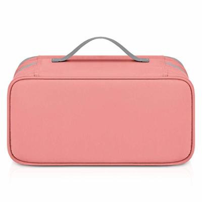 Multi Function Travel Bra Organizer , Lingerie Storage Bags Coral Color