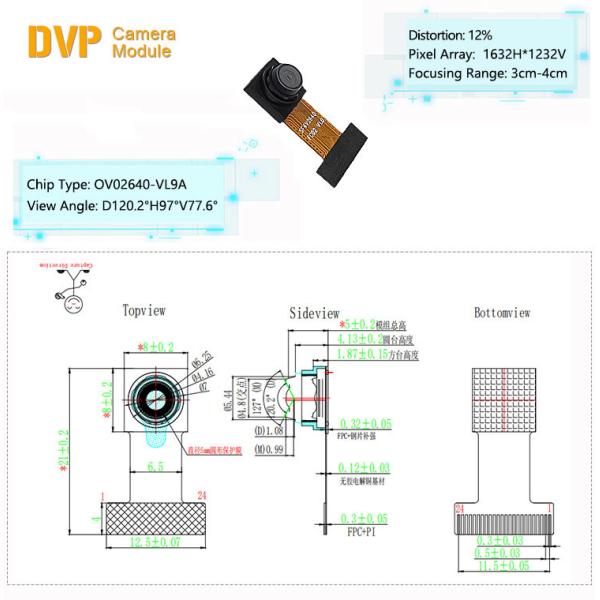 Мини размер 2MP OV2640 DVP интерфейс компактный модуль камеры 24 пин