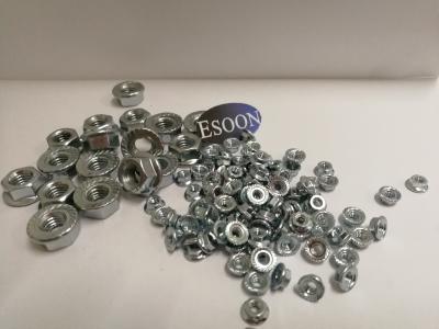 M4 DIN6923 Hex Flange Nut Zinc Plated Serrated Mode Coarse Thread