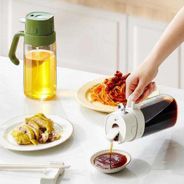 2024 New Arrive 2 In 1 Olive Oil Dispenser Bottle 550ml Large Capacity