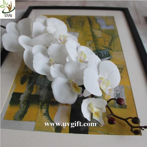 UVG White real touch PU orchid artificial flower wholesaler for latest wedding decoration