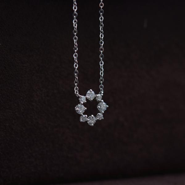 1.48 Grams Moissanite Jewelry , 0.08 Carat White Gold Moissanite Necklace