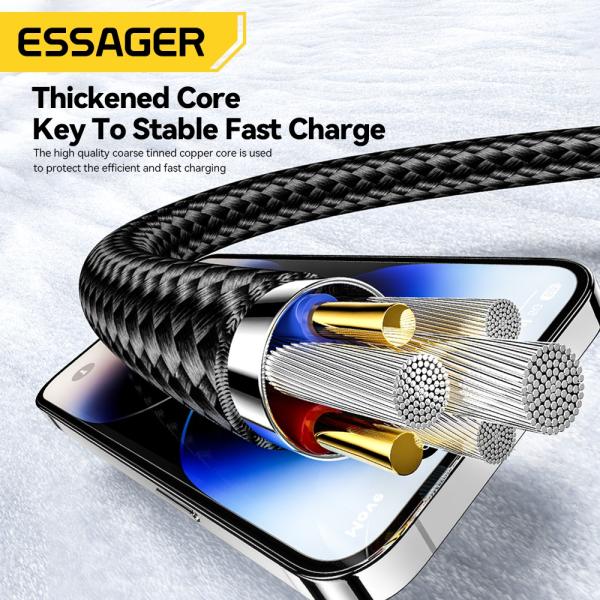 ESSAGER ES-X47 1m 2m PD29W ワイヤレス 帯状 携帯USB C ライトニングケーブル 急速充電