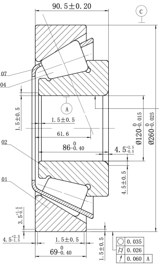 MEGE 32324 (7624) P5 Tapered Roller Bearing