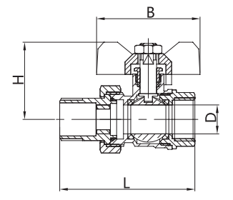ISO228 Water Ball Valve Gas BSP Male Chrome Plated Nut