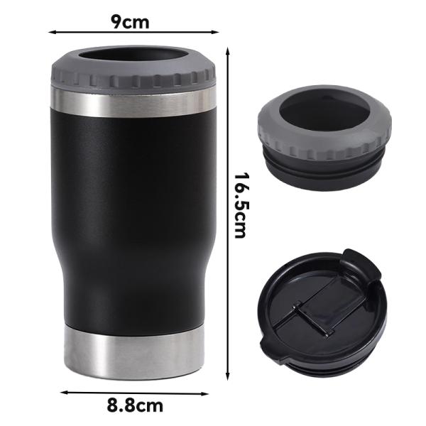 Customized Insulated Skinny Double Walled Stainless Steel Cup Holder Metal Beer Can Holder For Slim Beer Eco Friendly Stylish And Elegant