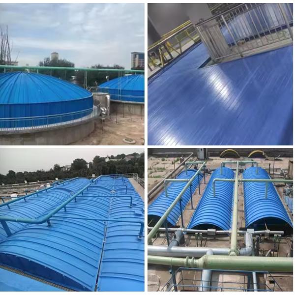 Fiberglass Plate Arch Gas Collecting Hood GRP Plastic Pultrusion FRP Sewage Pool Cover Rainwater Waste Water