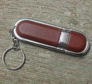 O flash de couro de USB do caso e do metal conduz 006