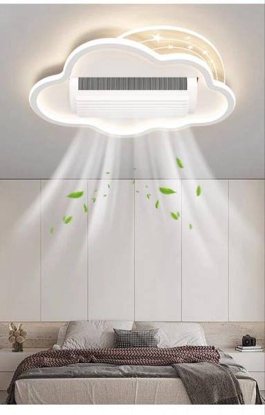 Ventilateur de plafond à vent fort à trois couleurs, anti-flimmer, ventilateur de plafond silencieux avec lumière et télécommande