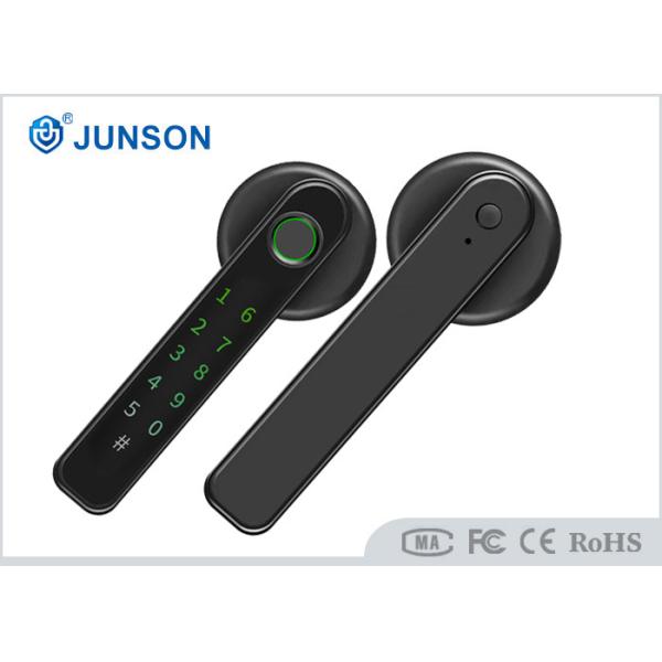 ハンドルのタイプが付いている黒い色のTuya APPのドアの指紋のスマートなロック