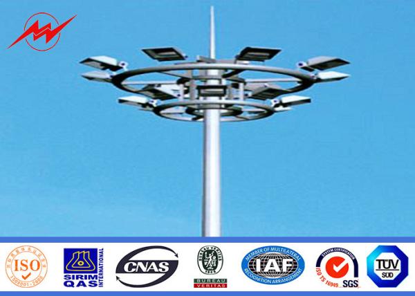 6-15m Galvanized Steel High Mast Light Pole , Outdoor Lighting Pole For Damman Seaport