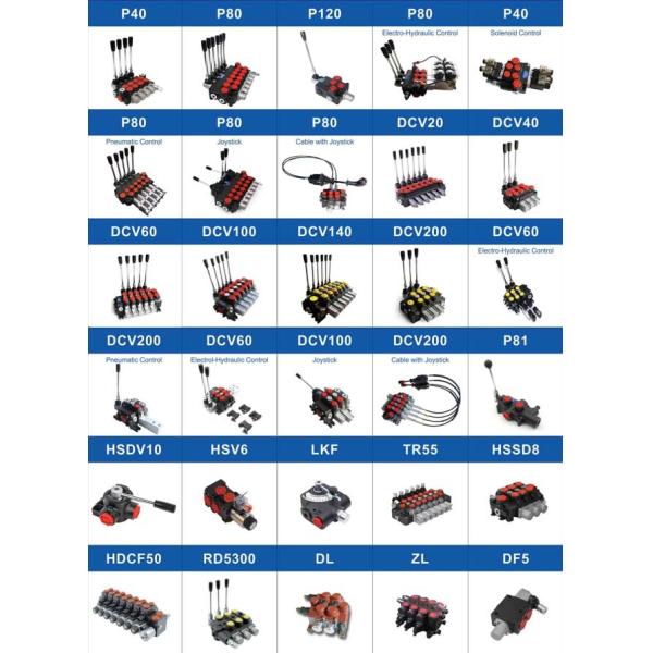 P50 Series Monoblock Control Valves 2 Spool 50 Liters Solenoid Control 12V DC And 24V DC 250 Bar