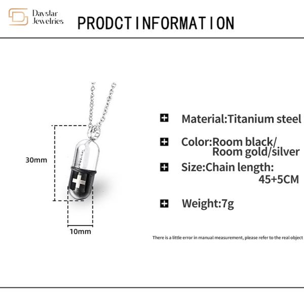 Шкентель урны ожерелья нержавеющей стали титана флакона духов капсулы таблетки съемный