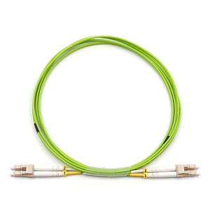 LC UPC para LC UPC Fibra Ótica Duplex OM5 Multimodo OFNR 2.0mm Verde Lime