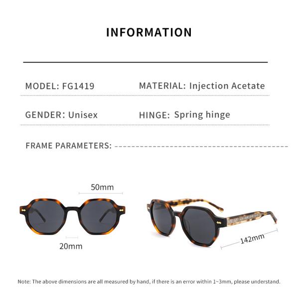 Multi логотип солнечных очков рамки круга стиля нейтральным подгонянный ацетатом