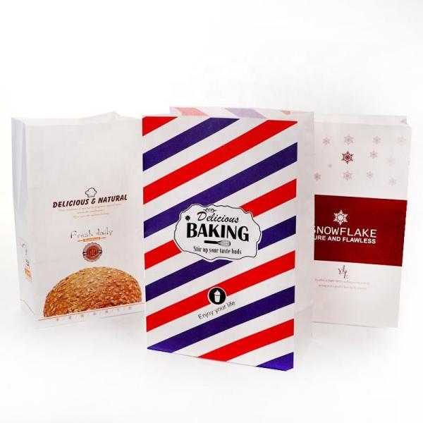 Food Grade Customized Printed Greaseproof Sandwich Hot Dog Packaging Brown or White Takeaway Kraft Paper Bag
