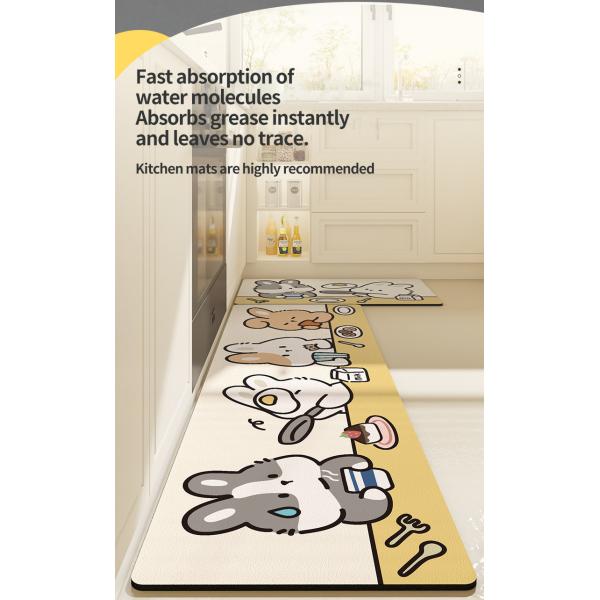 Резиновый скандинавский стиль напечатанный кухонный коврик для гостиной Ковёр спальный ковер Домашнее убранство