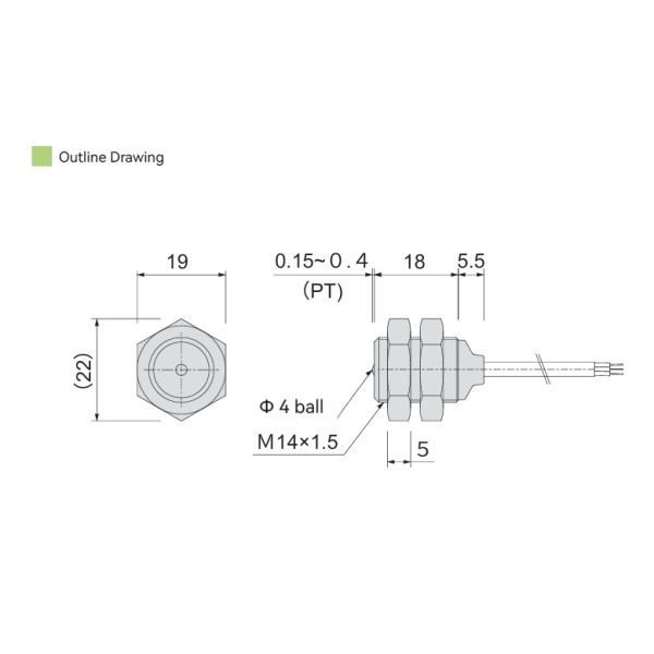 ZTSM14 High Precision DC24v Sensor Contact Type CNC Machine Tool Miniature 0.8mm Transducer