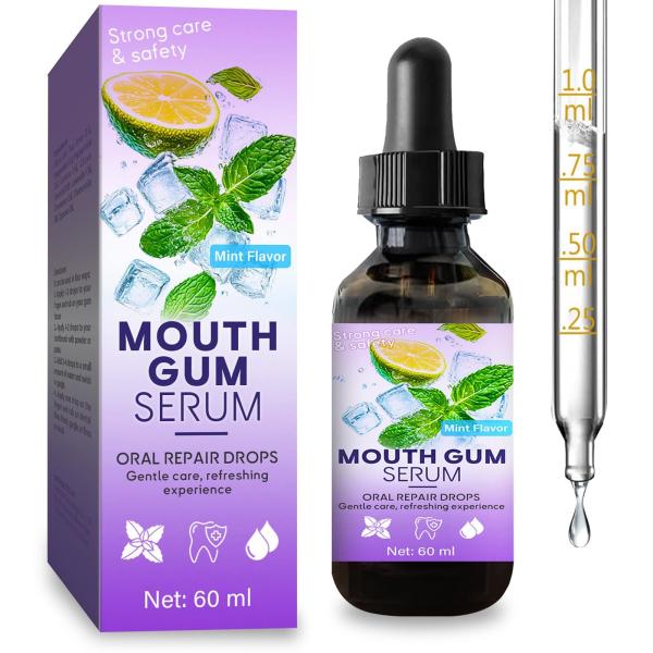 60ML Gum Restore Drops for Receding Gums Treatment , Mint Gum Regrowth Drops