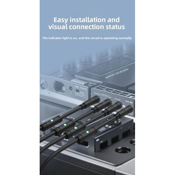 UL94 V-0 Waterproof Electrical Connector with LED Indicator and Operating Temperature -40°C to 105°C