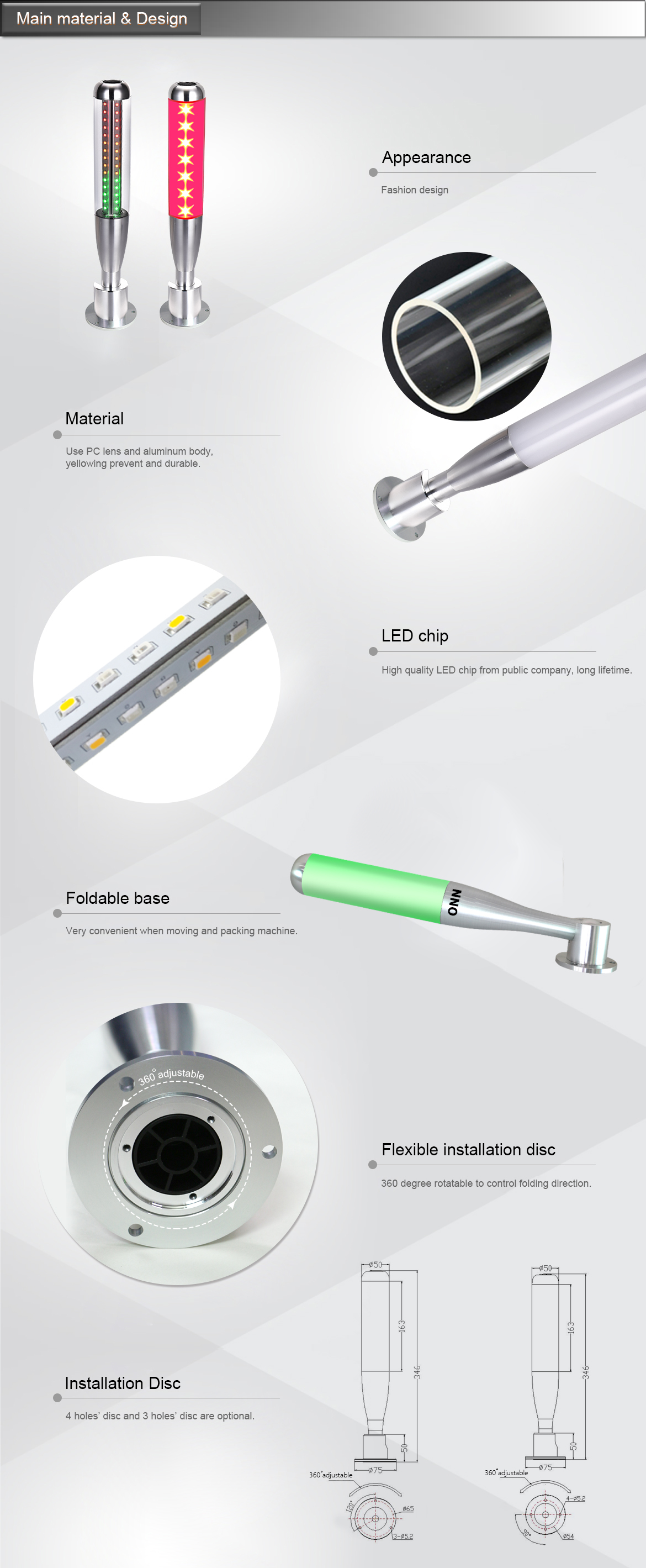ONN-M4S-B Industrial CNC Machine Tool LED Stack Tower Light Bulb Alarms Three Color Signal Lamp