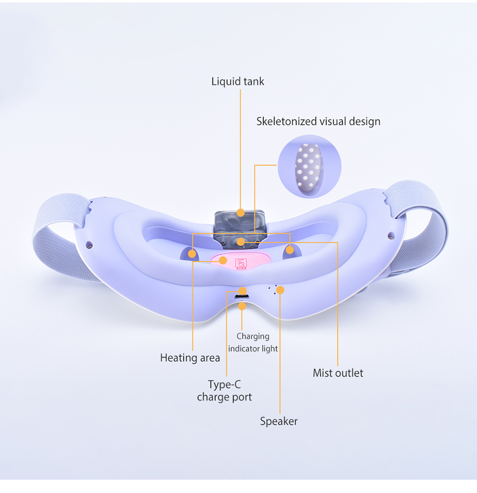 Steam Masajeador De Ojos Portable Eye Massage Equipment Vibration Eye Mask Electric Eye Massager with Heat Compression