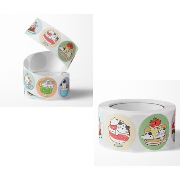 ECO Friendly Hot Glue 0.08mm Cartoon Custom Sticker Labels ISO9001