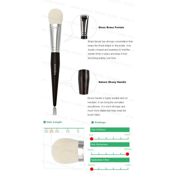 Rounded All Over Facial Luxury Makeup Brushes / Goat Makeup Brushes
