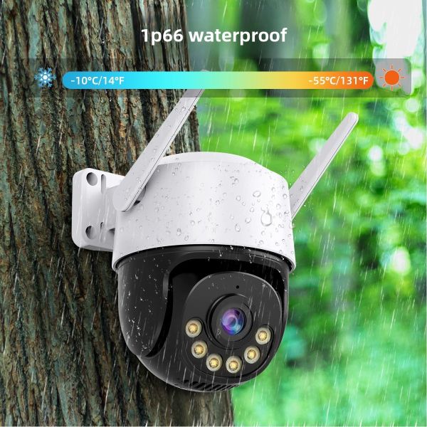 Tuya 4MP CCTV Auto Tracking PTZ Camera H.265X For Outdoor Security