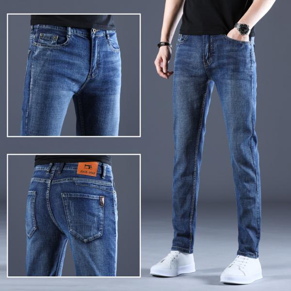 XMAMLON RTS Man Trousers Regular Jeans with Washed Craft and Windproof Technology