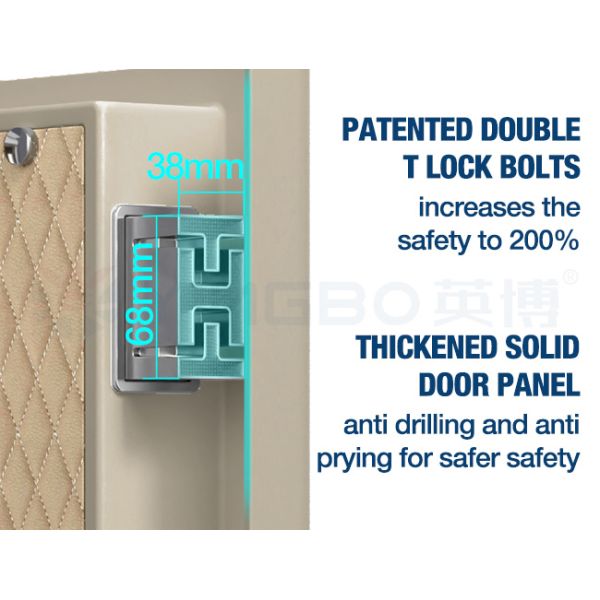 Biometric Smart Safe Box Solid Steel Dual Alarm USB Port LED Lighting