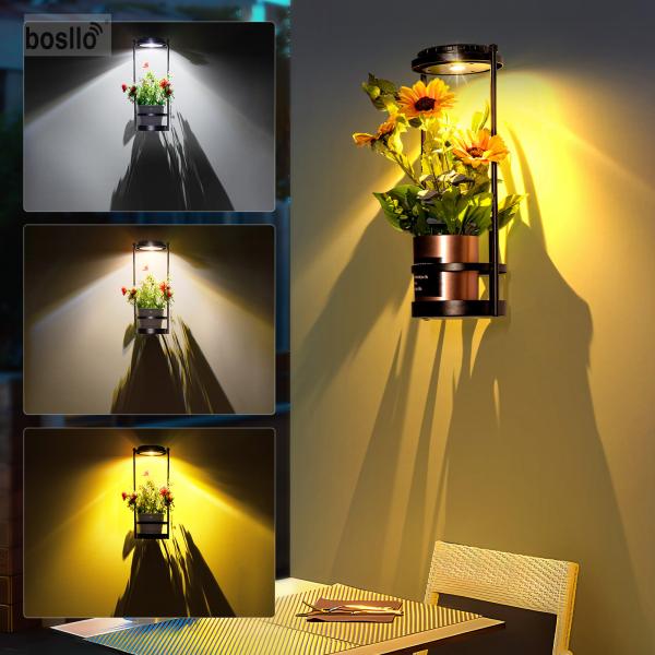 Solar Wall Lamps Solar Wall Lights for Home Exterior Decoration Solar Plant Stand Wall Lights