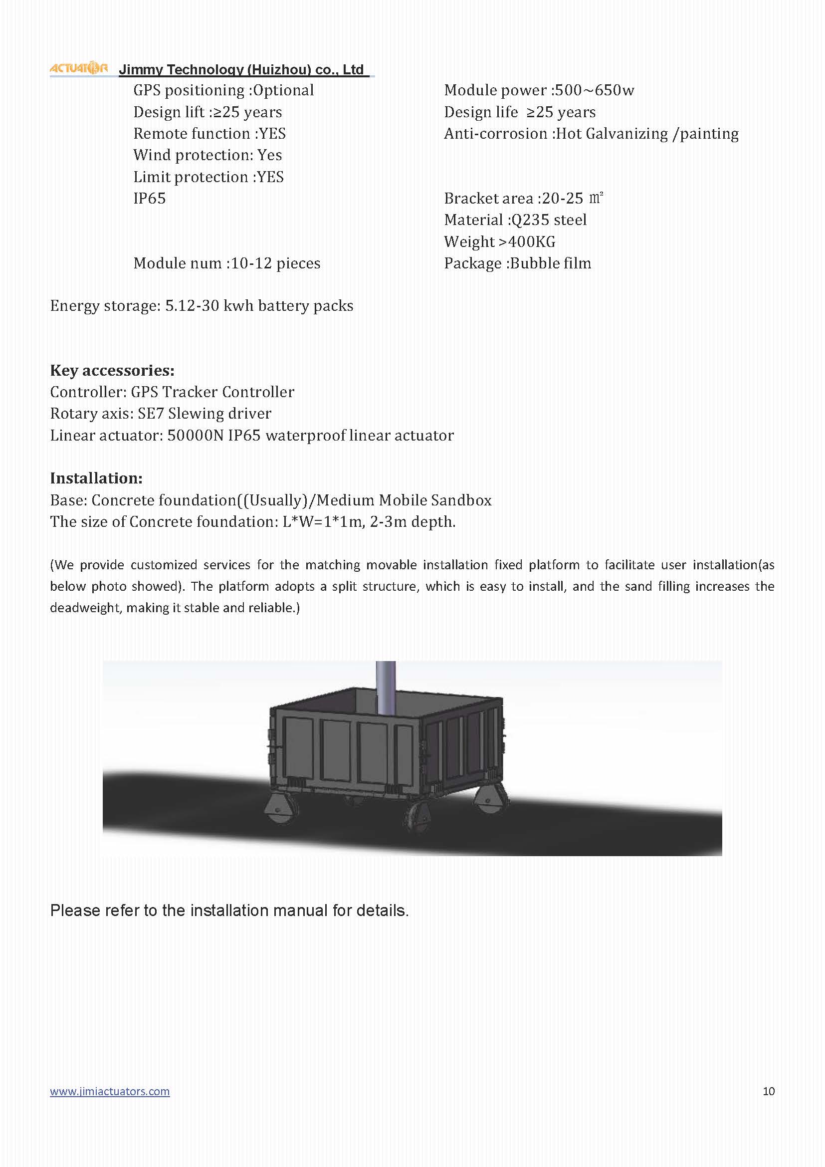 Aluminum 5kw One Axis Solar Tracking System One Axis Solar Tracker
